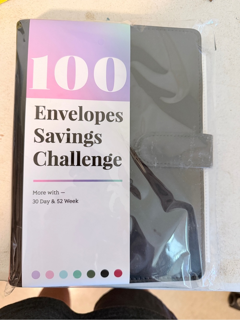 100 Envelopes Savings Challenge Wallet - Black
